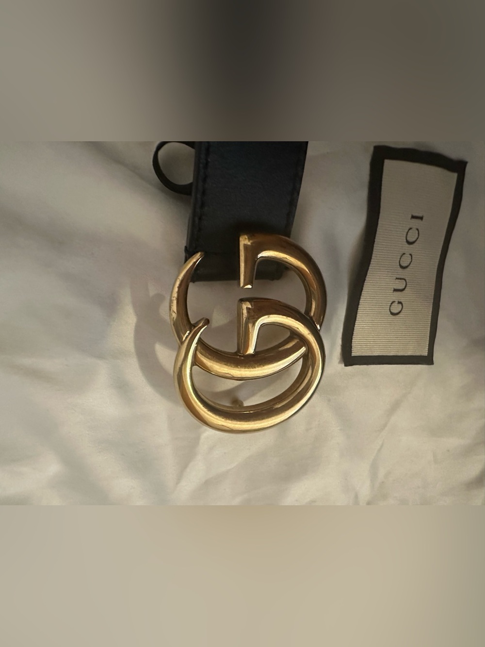 Gucci Marmont Black Leather Belt with Gold Interlocking GG Buckle - Picture 13 of 16